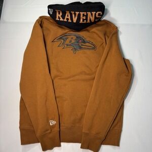 New Era Baltimore Ravens Mens Tan Brown Hoodie NFL Team Apparel Large Football